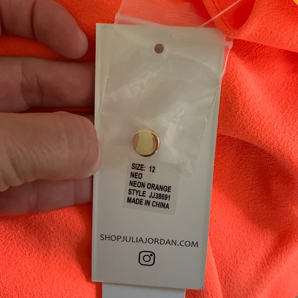 NWT Julia Jordan Knot Neck Halter Dress Size 12 -Neon Orange - Picture 6 of 10